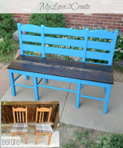 http://www.myrepurposedlife.com/2014/06/old-chairs-into-new-bench.html